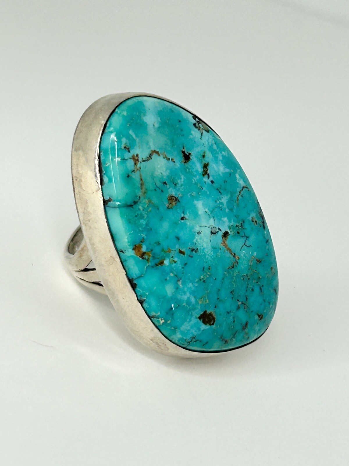 Large Turquoise Ring Sterling Silver Delbert Seca… - image 9