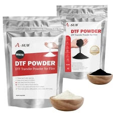 4.4LB A-SUB DTF Powder White and Black Bundle Hot Melt Adhesive Sublimation