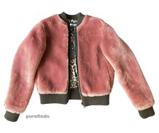 Just Cavalli Faux Fur Bomber Jacket Bomber Dark Pink Rrp £495 Nwt