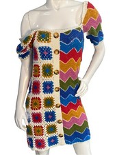 Rare Vintage Farm Rio Crochet Minidress Sz Small