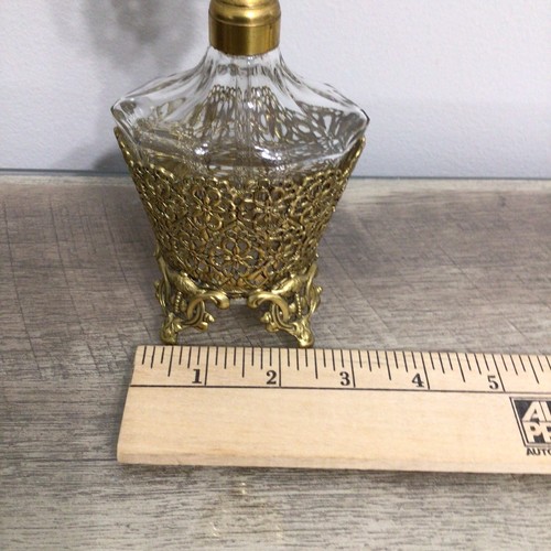 Vintage West Germany Ornate Filigree Perfume Bottle with Glass Dauber - Picture 8 of 13