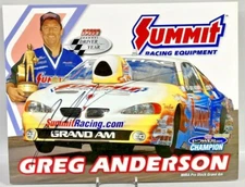Signed 2003-04 Greg Anderson signed Summit Pontiac GTO Pro Stock NHRA Hero Card