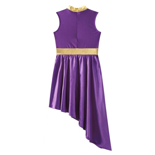Girls Sleeveless Praise Metallic Worship Dance Tunic Lyrical Liturgical Dress - Picture 36 of 112