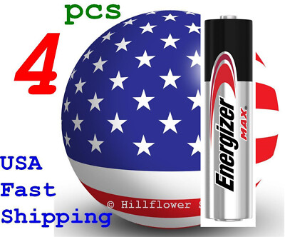 4 piece AAA LR03 EN92 Max Energizer Bulk 1.5V Alkaline Battery  TT