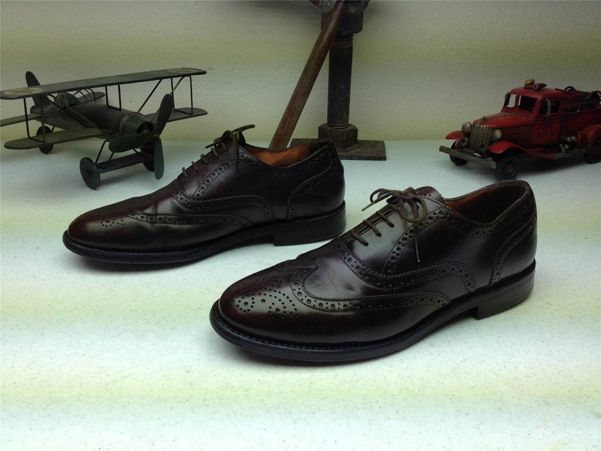MADE IN USA DISTRESSED BROWN VAN LIER BREED MODEL WING TIP  display picture 3