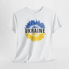 Support Ukraine Blue Gold Sunflower Tee, Ukrainian Flag T-shirt, Ukrainian Pride