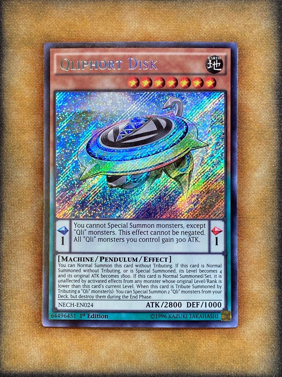 Yugioh Qliphort Disk NECH-EN024 Secret Rare 1st Ed NM