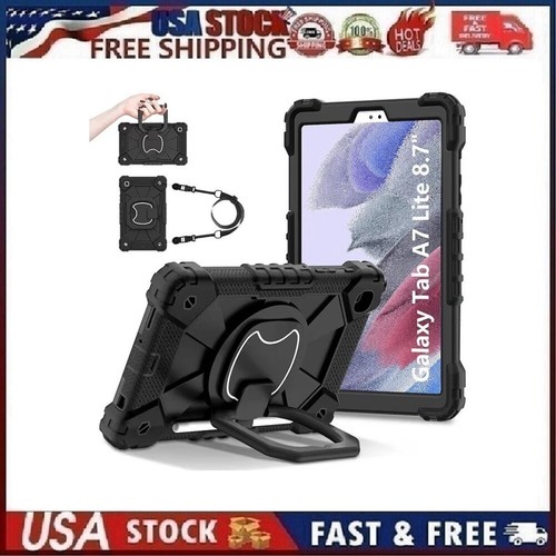 Slyueeo Case for Samsung Galaxy Tab A7 Lite 8.7", 360° Rotating Stand with Strap
