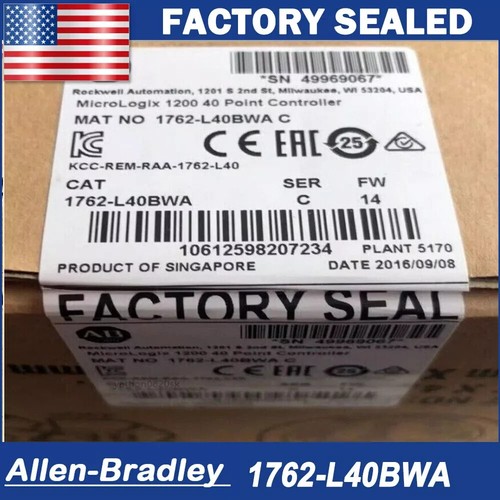 New Factory Sealed AB 1762-L40BWA SER C MicroLogix 1200 40 Point Controller 1PCS