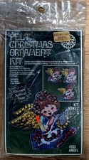 Vtg NOS Holiday Industries Felt Sequins Christmas Angel Ornament Kit FREEUSHIP
