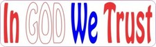 10 x 3 Patriotic In God We Trust Bumper Sticker Car Truck Vehicle Bumper Decal