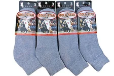 6 OR 12 Pairs Gold Star Athletic Men's Ankle Sports Socks Sz. 10-13