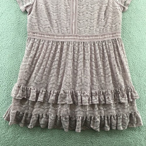 Lane Bryant Mini Lace Dress Womens 26 Purple Double tiered ruffle hem Back Zip - Picture 9 of 24