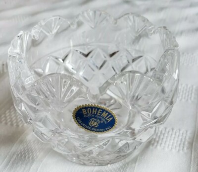 Bohemia Czech Republic Lead Crystal Over 24% PbO Clear Bowl/Dish