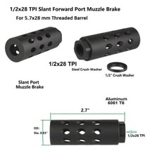 1/2x28 Slant Forward Blow Compensator Muzzle Brake For 5.7x28 mm Threaded Barrel
