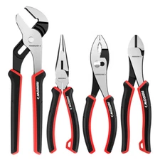 ARROW 4-Piece Pliers Set 10" Groove Joint 8" Diagonal Long Nose Slip Joint Plier
