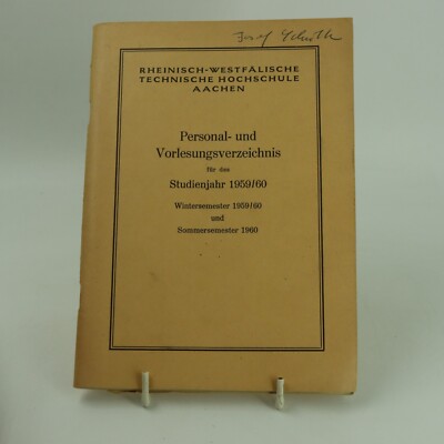 Technische Hochschule Aachen - Personal- und Vorlesungsverzeichnis 1959/1960