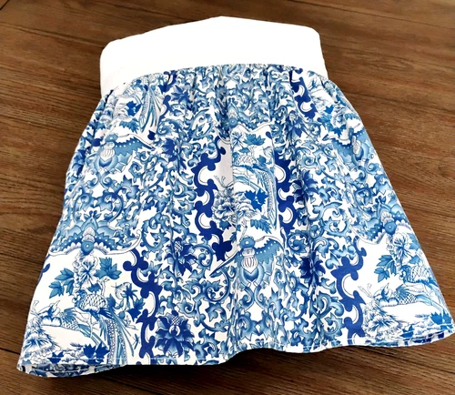 Ralph Lauren Bedskirt Cal King Blue White Porcelain Tamarind Bird Chinoiserie