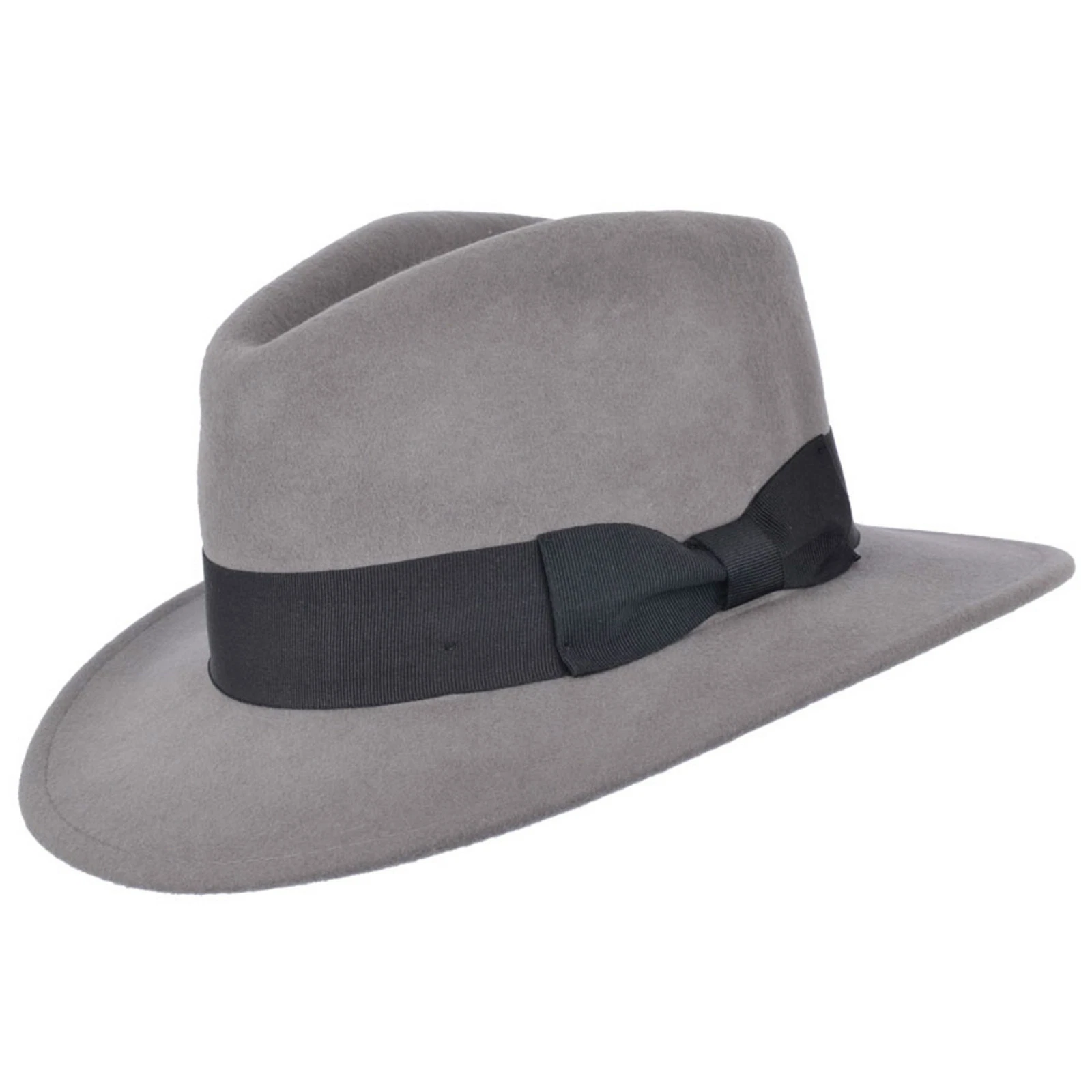 Mens Indiana Jones Style Fedora Crushable Trilby Hat With Wide Band 100% Wool