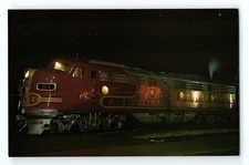 Santa Fe Railroad 84 EMD E8AM Passenger Diesel Locomotive Denver CO Postcard