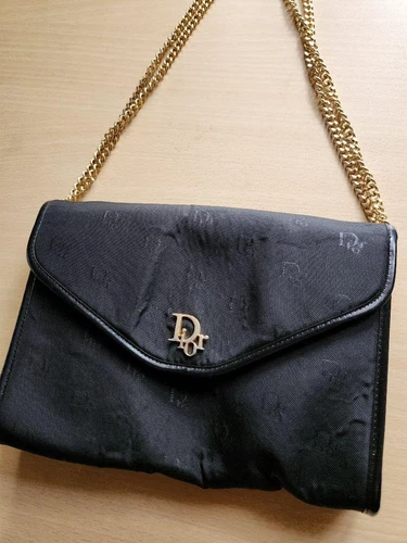 Sac bandoulière toile Christian Dior authentique noir moyen femme France 115737