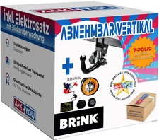 BRINK AHK für Jeep Cherokee 14-18 vertikal abnehmbar + 7-polig E-Satz ABE