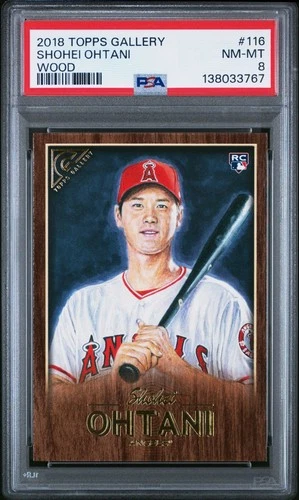 2018 Topps Gallery Shohei Ohtani Wood #116 Rookie RC PSA 8 NM-MT