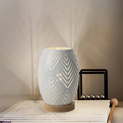 OuXean Modern Table Lamp, E26 60W Night Light Metal Hollow Table lamp for Bed