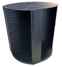 Vtg 80 CD Storage Spinning Carousel Black Laser Line Style Unbranded 80s