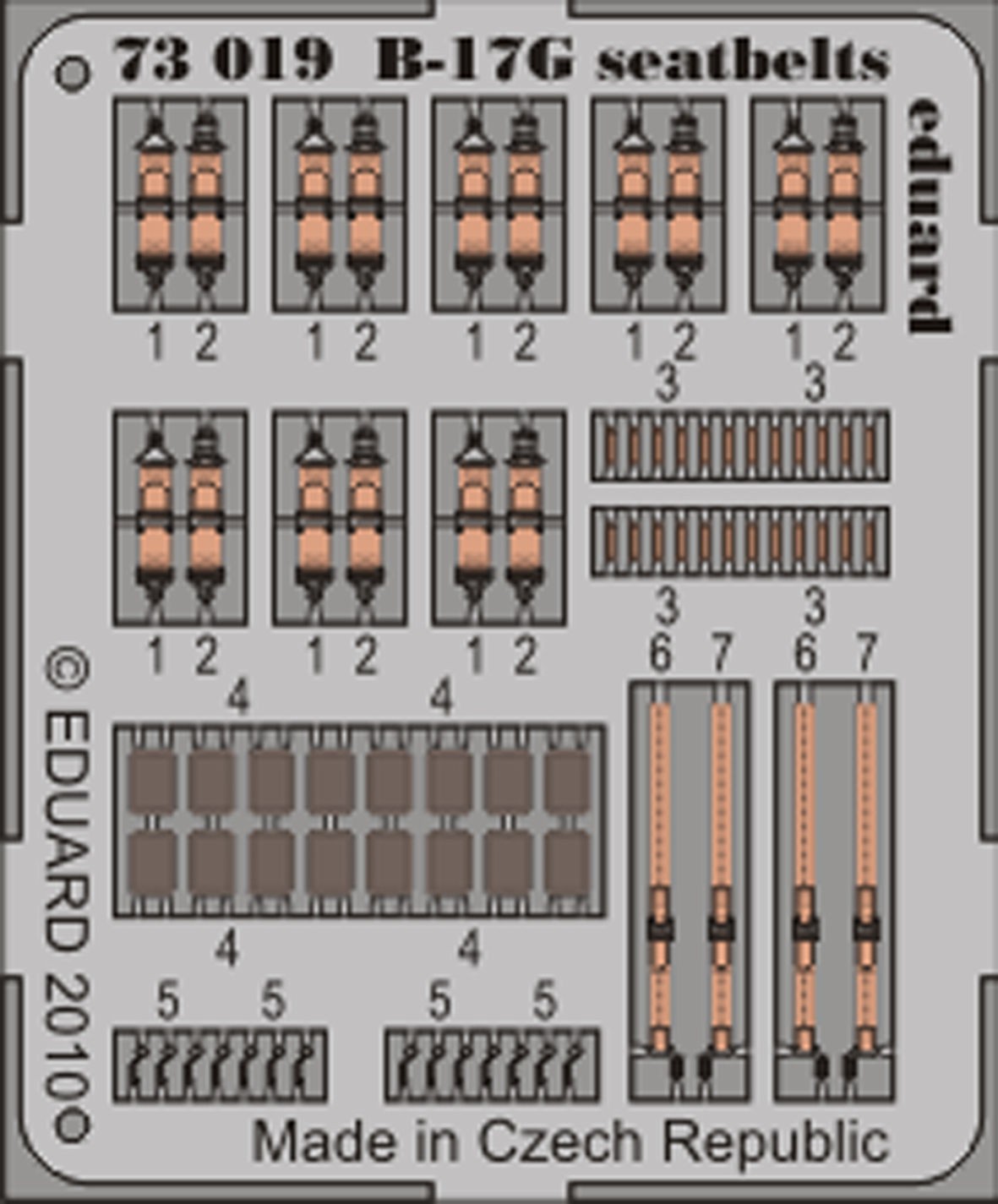 Eduard Accessories 73019 - 1:72 B-17G Seatbelts For Revell - Etched Set - New