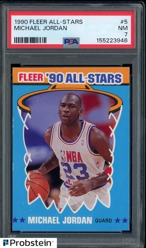 1990 Fleer All-Stars #5 Michael Jordan Chicago Bulls HOF PSA 7 NM