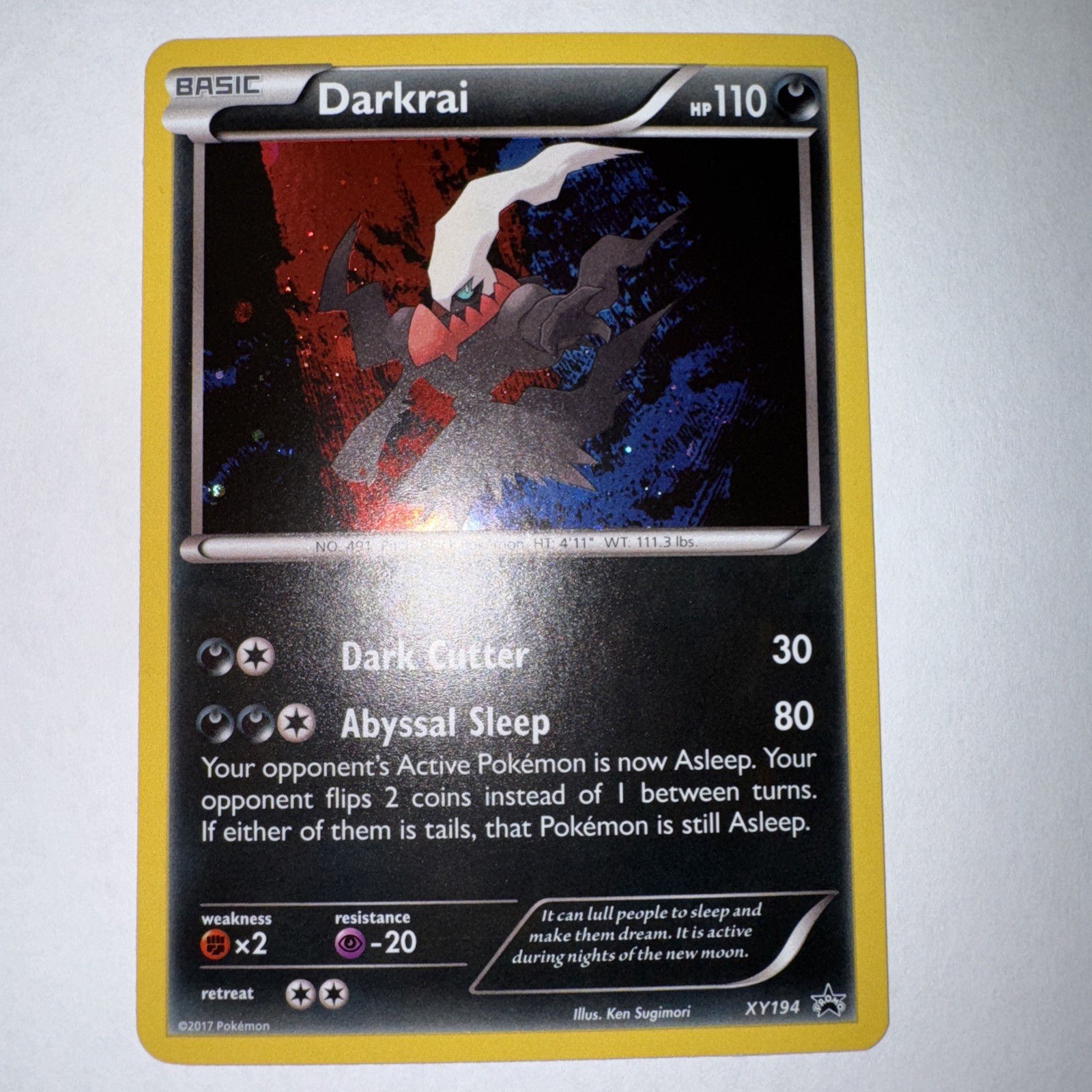 Pokémon Darkrai TCG XY Black Star Promos Holo Card XY194
