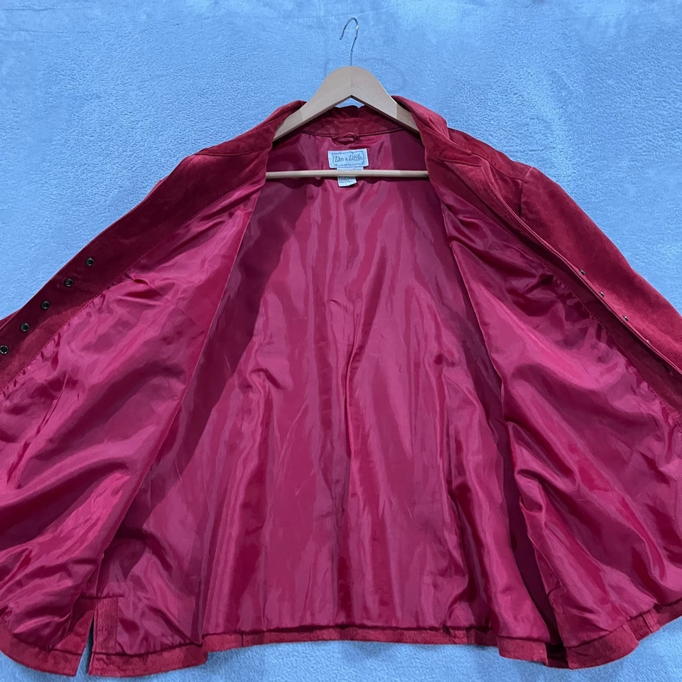 Vintage Live A Little Jacket Womens 3X Leather Suede Snap Button Western Cowgirl - Image 4 of 4