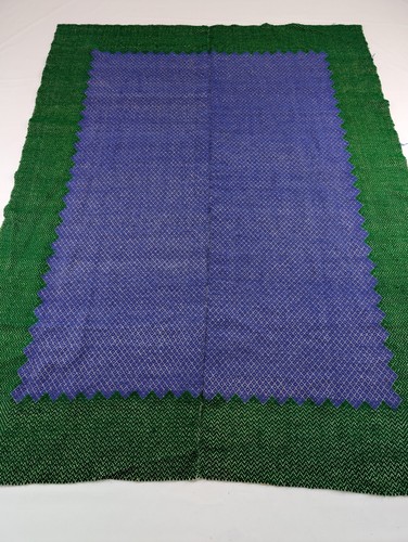 Vintage Traditional Handwoven Swedish Green & Purple Textile 230x174cm