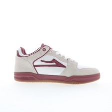 Lakai Telford Elite Mens White Suede Lace Up Skate Inspired Sneakers Shoes