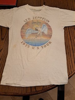 LED Zeppelin U.S. Tour Actual T Shirt 1975 Madison Square Garden Concert