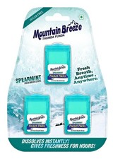 Mountain Breeze Oral Hygiene Mouth Freshener Sugar Free Spear Mint Blue