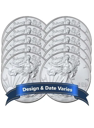 Lot of 10 - $1 American Silver Eagle 1 oz Random Year BU