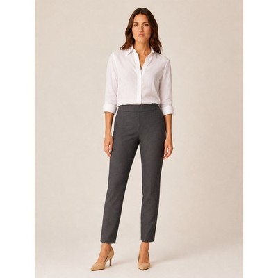 J.Crew Womens Pixie Stretch Ponte Slim Ankle Pants Charcoal Gray Size L TALL