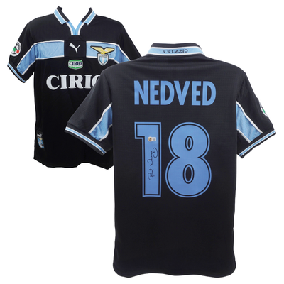 Pavel Nedved Signed S.S. Lazio Away Soccer Jersey #18 with Beckett
