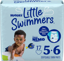 Huggies Little Swimmers Disposable Swim Diapers, Size 5-6 32 Lbs , 17 Ct