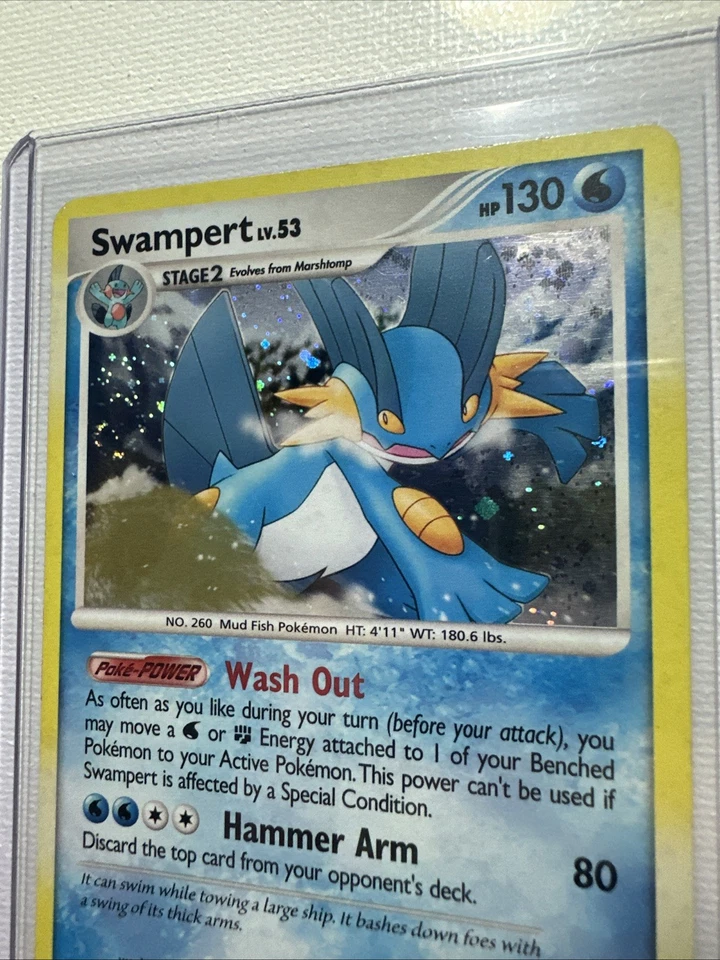 SWIRL Swampert 9/106 Holo Rare Pokemon Cars - DP Great Encounters - LP - Image 2 of 4