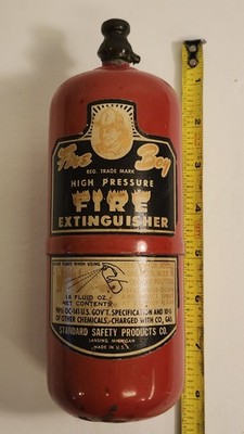 Vintage Fire Boy Extinguisher 16 Oz. Nice Graphics Rare?