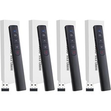 4 Units Wireless PowerPoint Presentation Clicker with Red Laser