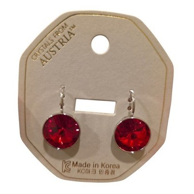 Neu mit Etikett rot/liteSiam Swarovski Element 13 mm Ohrhänger platiniert runde Ohrringe Arbeit