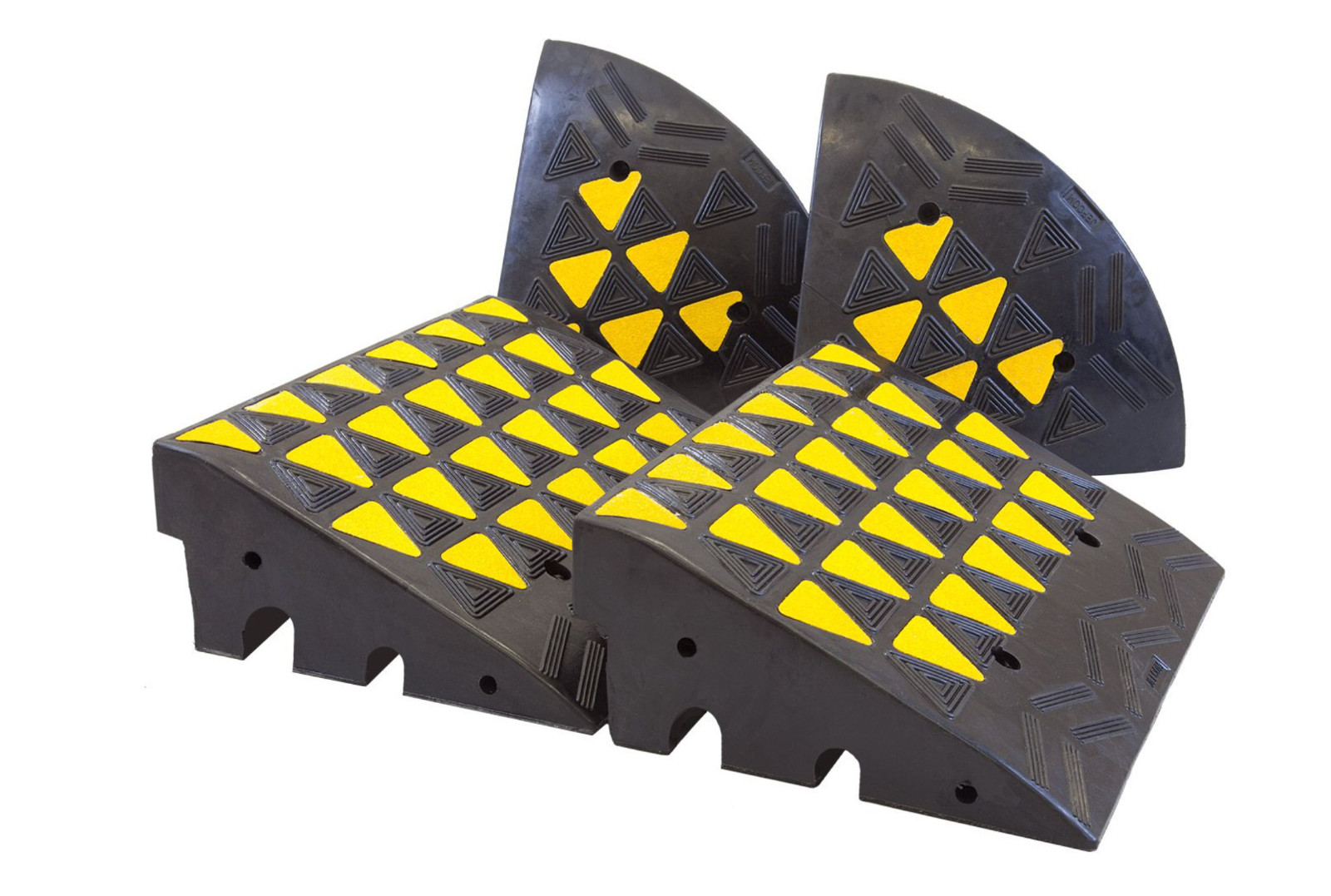 200mm Rubber Kerb Ramp Kit - Heavy Duty Ramp for Cars Container Shed Garage HGV