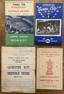 1961 Leicester City V Tottenham FA CUP FINAL & CITY Hbk & two S F Replay Progs.