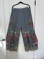 JOHNNY WAS size XL Dolce Dream Wide Split Wrap Pull on Pants Cover Up