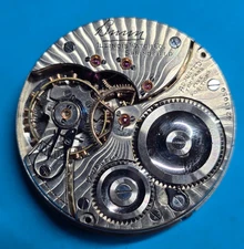 VINTAGE 16 SIZE ILLINOIS BUNN 17 JEWEL POCKET WATCH PARTS MODEL 9