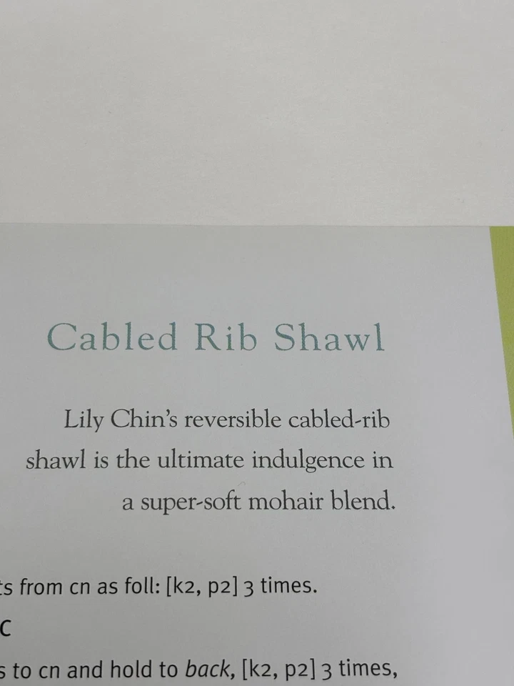 Cabled Rib Shawl Knitting Pattern Book Pages - Image 3 of 4